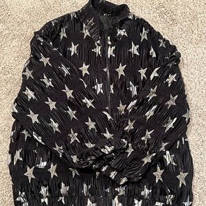Star-Patterned Black Jacket